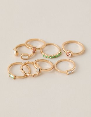 AE Delicate Rings 8-Pack - Gold