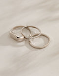 AE Keepers Collection Platinum Plated Ring 3-Pack - Silver