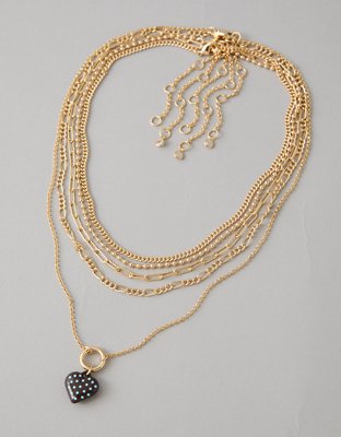 AEO Brown Dot Necklace 5-Pack - Multi