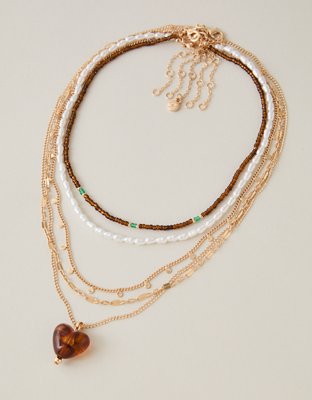 AEO Resin Heart Choker 5-Pack - Gold