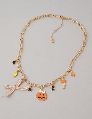 AE Snoopy Fall Charm Necklace - Orange