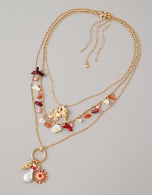 AE Peach Coral Necklace 3-Pack - Multi