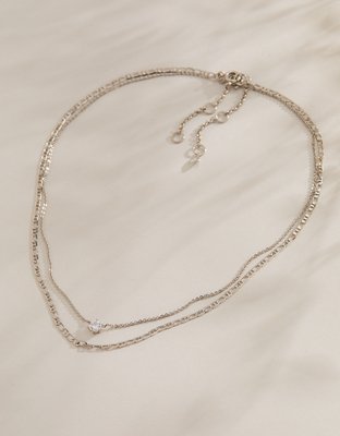 AE Keepers Collection Platinum Plated Necklace 2-Pack - Silver
