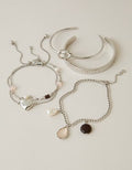 AEO Chain & Cuff Bracelet 5-Pack - Silver