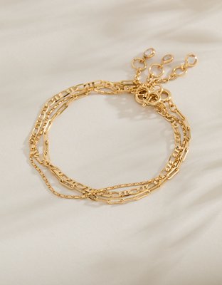 AE Keepers Collection 14K Gold Plated Bracelet 3-Pack - Gold