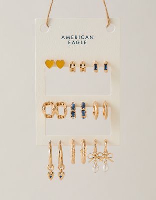 AEO Preppy Earring 9-Pack - Gold