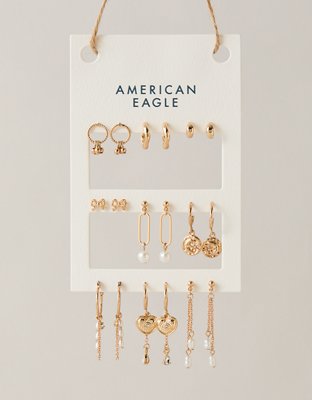 AEO Dangly Earring 9-Pack - Gold
