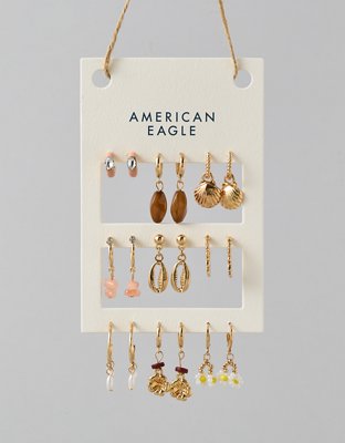 AE Orange Shell Earring 9-Pack - Gold