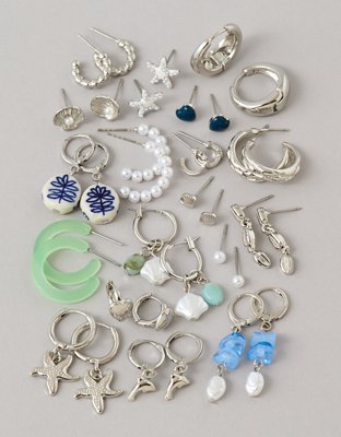 AE Heart Earring 18-Pack - Silver