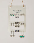 AEO Blue & Metallic Earring 9-Pack - Silver