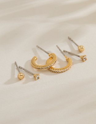 AE Keepers Collection 14K Gold Plated Earrings 3-Pack - Gold