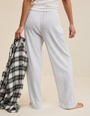 OVERSLEPT by Aerie Pointelle Pant - Light Heather Gray