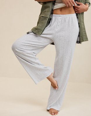 OVERSLEPT by Aerie Pointelle Pant - Light Heather Gray