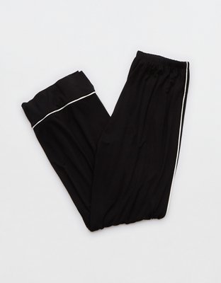OVERSLEPT by Aerie Real Soft® Piping PJ Pant - True Black