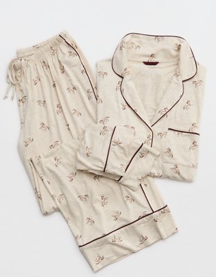 OVERSLEPT by Aerie Real Soft® Piping PJ Pant - Basketweave