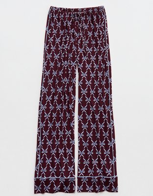 OVERSLEPT by Aerie Real Soft® Piping PJ Pant - Royal Berry