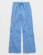 OVERSLEPT by Aerie Seersucker Trouser Pant - Horizon Sky