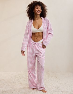 OVERSLEPT by Aerie Seersucker Trouser Pant - Hushed Violet