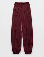 OVERSLEPT by Aerie Liquid Satin Balloon Pant - Royal Berry