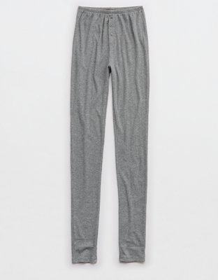OVERSLEPT by Aerie Pointelle Legging - Dark Heather Gray
