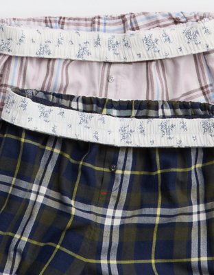 OVERSLEPT by Aerie Flannel Balloon Pant - Navy