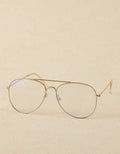 AE Metal Frame Blue Light Eyeglasses - Gold