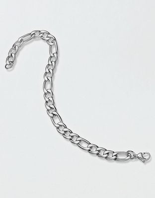West Coast Jewelry Stainless Steel 8mm Figaro Chain Bracelet - Silver