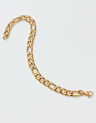 West Coast Jewelry Stainless Steel 8mm Figaro Chain Bracelet - Golden