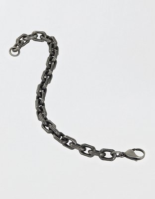 West Coast Jewelry Men's Beveled Edge Gunmetal Chain Bracelet - Gunmetal
