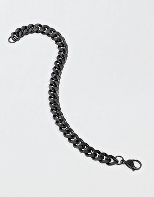 West Coast Jewelry Men's Curb Chain Black Steel Bracelet - Black