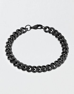 West Coast Jewelry Men's Curb Chain Black Steel Bracelet - Black