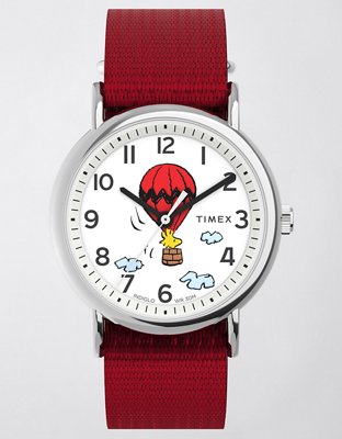 Timex Weekender x Peanuts Balloon 38mm Fabric Strap Watch - Red