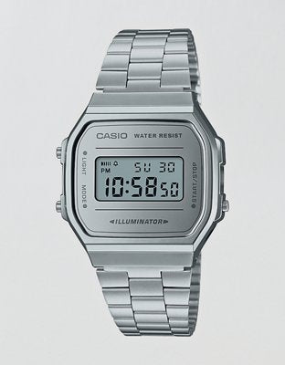 Casio Vintage Silver-Tone Stainless Steel Bracelet Watch - Silver