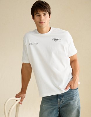 AE Standard Fit Ford Mustang Graphic T-Shirt - White
