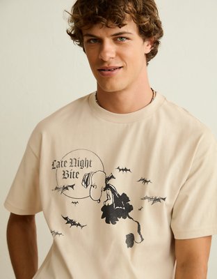 AE Boxy Fit Snoopy Halloween Graphic T-Shirt - Natural