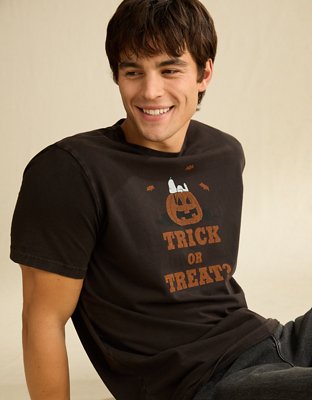 AE Standard Fit Snoopy Halloween Graphic T-Shirt - Dusted Slate
