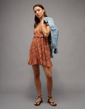 AE Babydoll V-Neck Ruffle Mini Dress - Sienna