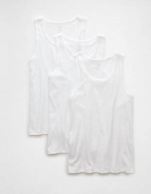 AE Ribbed Tank Top 3-Pack - White Washed