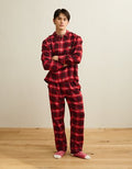 AEO Men's Grinch Flannel Pajama Set - Red