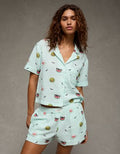 AE Cotton Gauze Short-Sleeve PJ Set - Mint