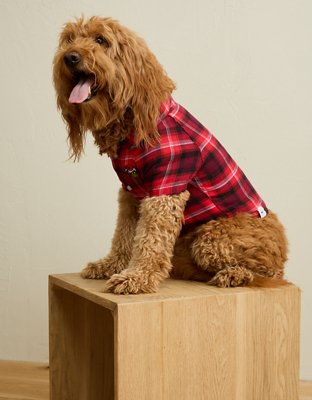 ABO Grinch Button-Up Dog Shirt - Scarlet