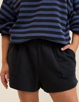 Aerie Go-To Fleece Short - True Black
