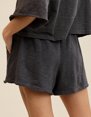 Aerie It's Casual Knit Slub Short - Smoked Gray