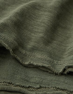 Aerie It's Casual Knit Slub Short - Olive Fun