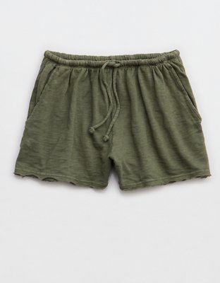 Aerie It's Casual Knit Slub Short - Olive Fun