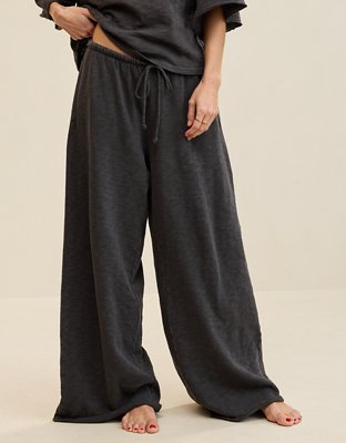 Aerie It's Casual Knit Slub Trouser - Smoked Gray