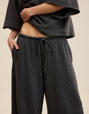 Aerie It's Casual Knit Slub Trouser - Smoked Gray