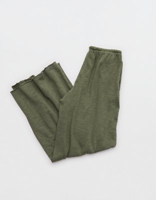 Aerie It's Casual Knit Slub Trouser - Olive Fun