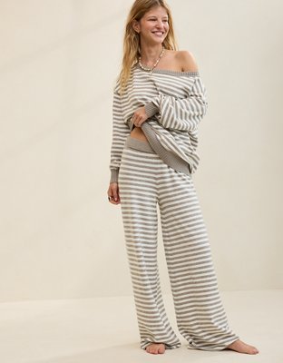 Aerie Sunday Soft Trouser - Heathered Taupe
