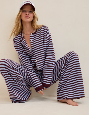 Aerie Sunday Soft Trouser - Royal Berry
